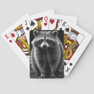 Racoon Wildlife Majestic Nature Life Art Poster Playing Cards