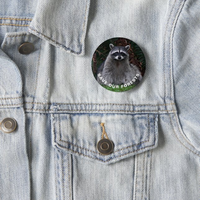 Racoon Wildlife Photo Forest Conservation 6 Cm Round Badge (In Situ)