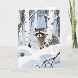 Racoon Winter Card