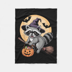 Racoon Witch Hat Pumpkin Halloween Costume Men Wo Fleece Blanket