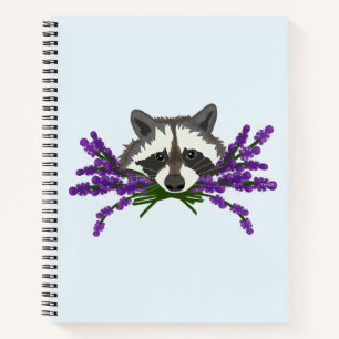 Racoon with lavender.  notebook