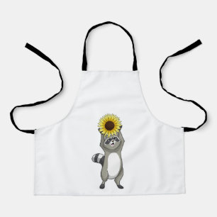 Racoon with Sunflower Apron