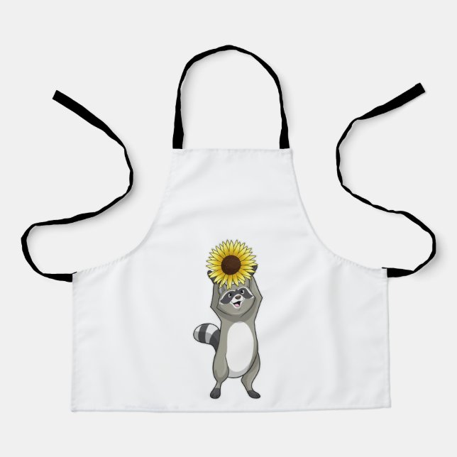 Racoon with Sunflower Apron (Front)