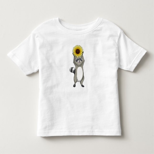 Racoon with Sunflower Toddler T-Shirt (Front)