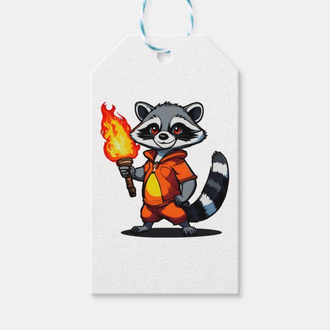 Racoon with Torch Gift Tags (Front)