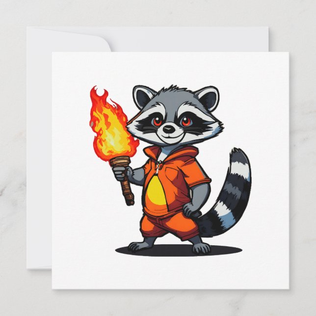 Racoon with Torch Invitation (Front)