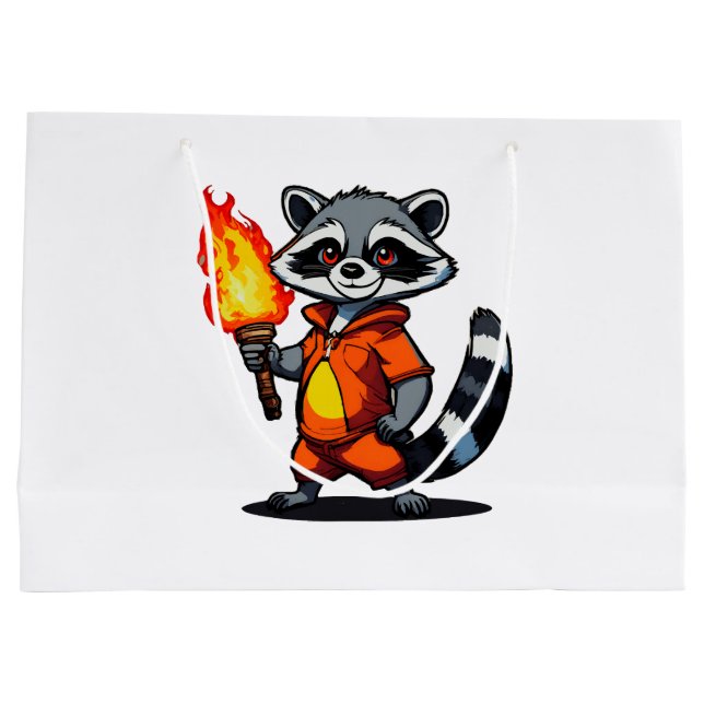 Racoon with Torch Large Gift Bag (Back)