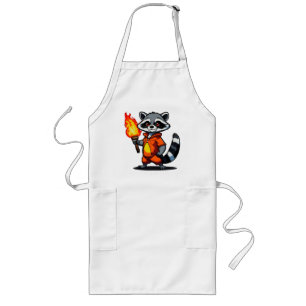 Racoon with Torch Long Apron