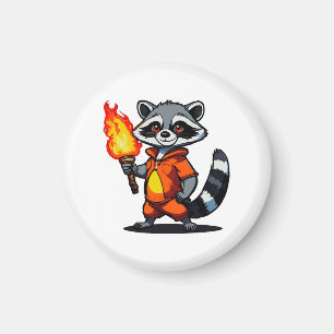 Racoon with Torch Magnet