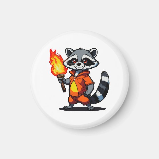 Racoon with Torch Magnet (Front)