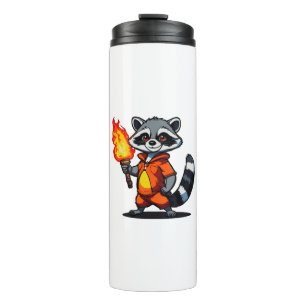 Racoon with Torch Thermal Tumbler