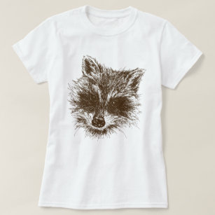 Racoon Woodland Animal Drawing T-Shirt