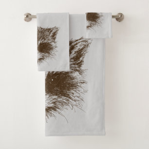 Racoon Woodland Creature Animal Drawing Bath Towel Set