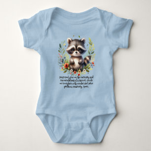 Racoon Woodland Kids Christian Prayer Baby Bodysuit