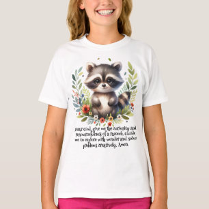 Racoon Woodland Kids Christian Prayer   T-Shirt