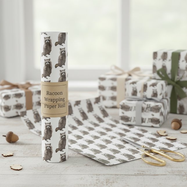 Racoon Wrapping Paper Roll (Raccoon Wrapping Paper Roll)
