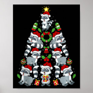 Racoon Xmas Decoration Santa Hat Racoon Christma