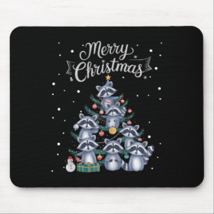 Racoon Xmas Tree Racoon Christmas Tree Merry Chr Mouse Pad