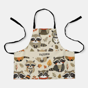 Racoons Watercolor Custom Pattern Apron