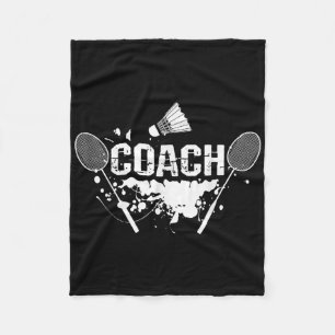 Racquet Smash Shuttle Coach Badminton  Fleece Blanket