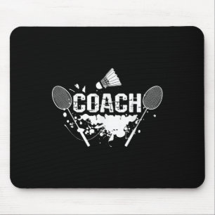 Racquet Smash Shuttle Coach Badminton Mouse Pad