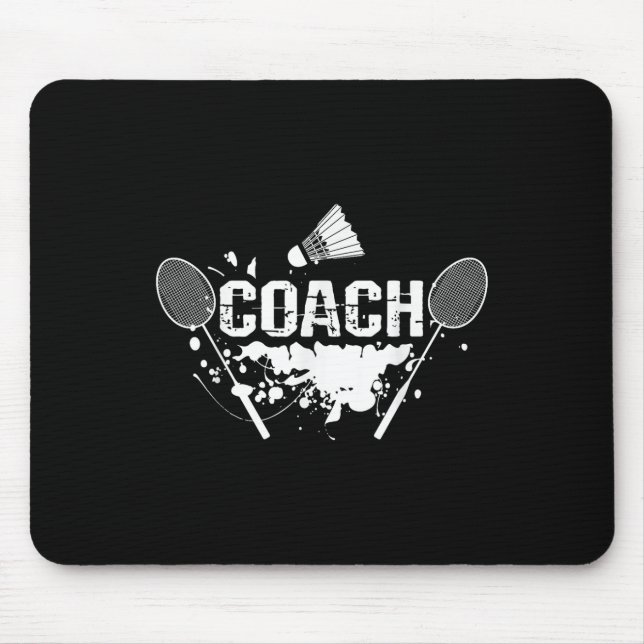 Racquet Smash Shuttle Coach Badminton  Mouse Pad (Front)
