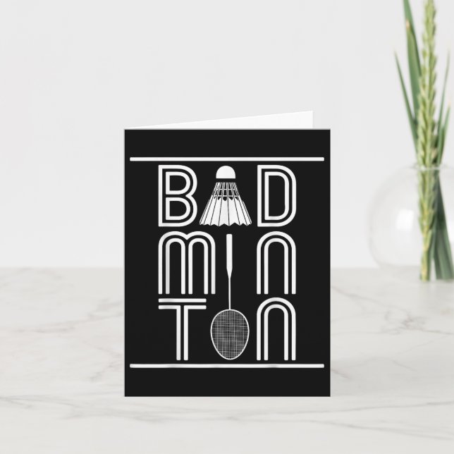 Racquet Smash Shuttle Player Badminton  Card (Front)