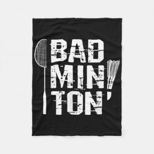 Racquet Smash Shuttle Player Badminton Fleece Blanket