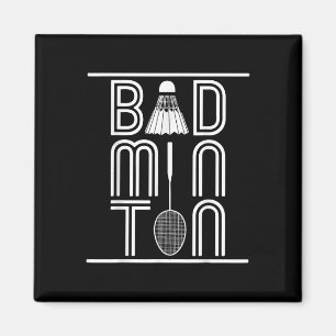 Racquet Smash Shuttle Player Badminton Magnet