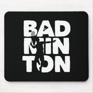 Racquet Smash Shuttle Player Badminton Mouse Pad