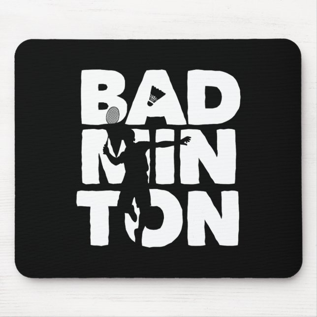 Racquet Smash Shuttle Player Badminton  Mouse Pad (Front)