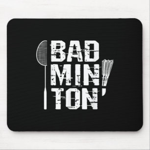 Racquet Smash Shuttle Player Badminton Mouse Pad