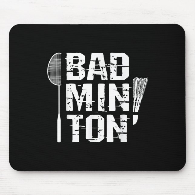 Racquet Smash Shuttle Player Badminton  Mouse Pad (Front)