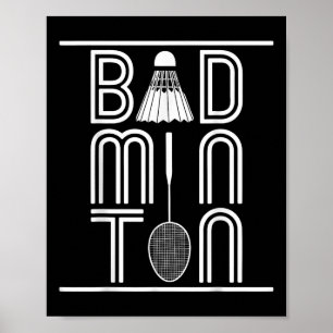 Racquet Smash Shuttle Player Badminton Poster