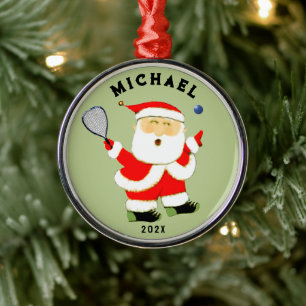 Racquetball Christmas Collectable Metal Ornament