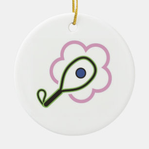 Racquetball Girl Ceramic Ornament