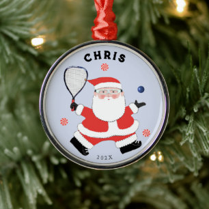 Racquetball Holiday Keepsake Gift Metal Ornament