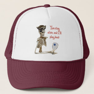 Racquetball Pirate Stay Alive Trucker Hat