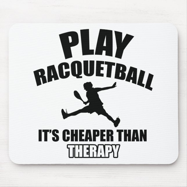 Racquetball player designs mouse pad (Front)