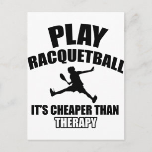 Racquetball player designs postcard