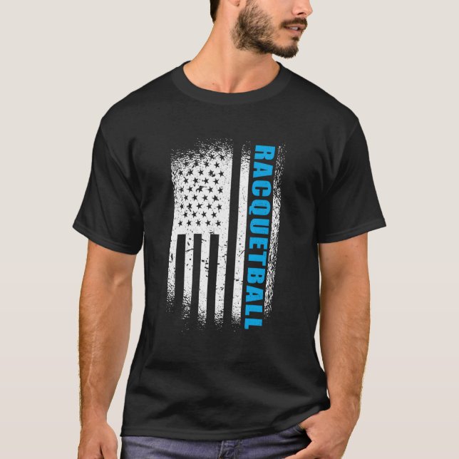 Racquetball Usa 4Th Of July American Flag T-Shirt (Front)