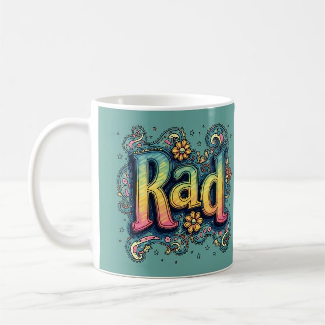 Rad 70s Groovy Psychedelic Aesthetic Coffee Mug (Left)