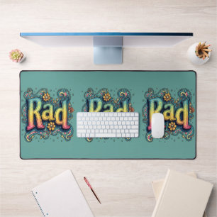 Rad 70s Groovy Psychedelic Aesthetic Desk Mat