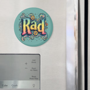 Rad 70s Groovy Psychedelic Aesthetic Magnet