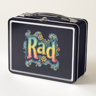 Rad 70s Groovy Psychedelic Aesthetic Metal Lunch Box