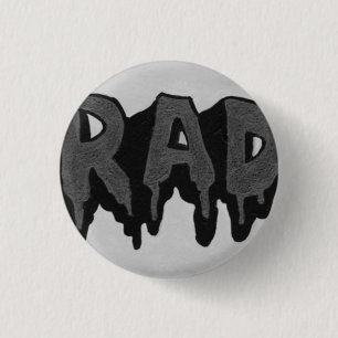 'Rad' Black and White Grunge Badge
