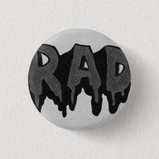 'Rad' Black and White Grunge Badge