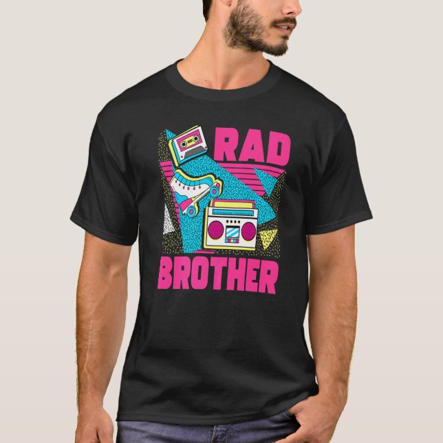 Rad Brother 90s Aesthetic Nostalgia 1990's Retro B T-Shirt (Front)