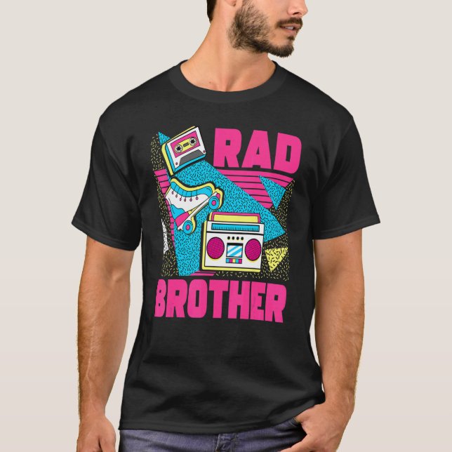 Rad Brother 90s Aesthetic Nostalgia 1990's Retro B T-Shirt (Front)