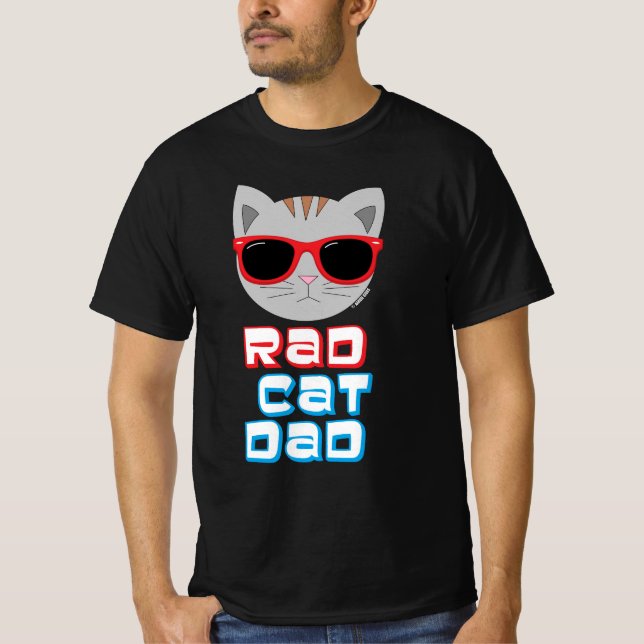 RAD CAT DAD Sunglasses Cat T-Shirt (Front)